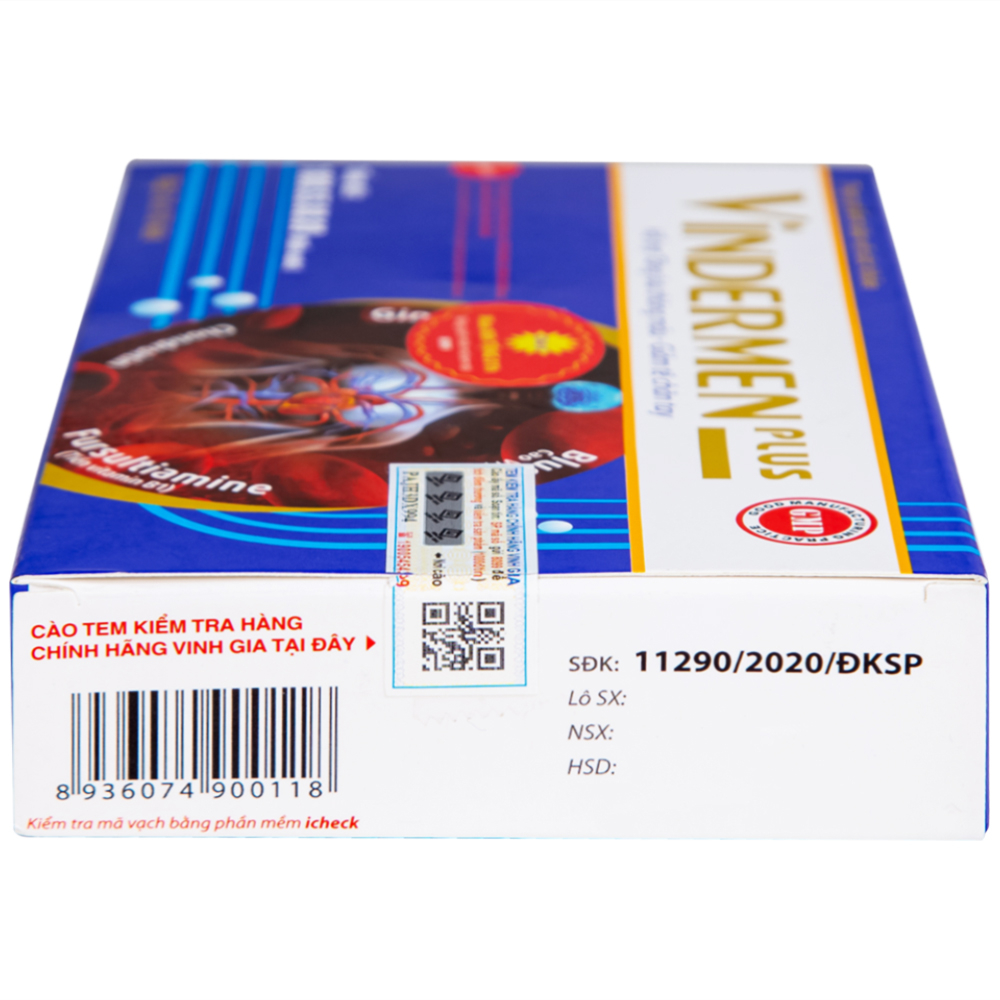 Viên hỗ trợ hoạt huyết Vindermen Plus Vinh Gia (3 vỉ x 10 viên)