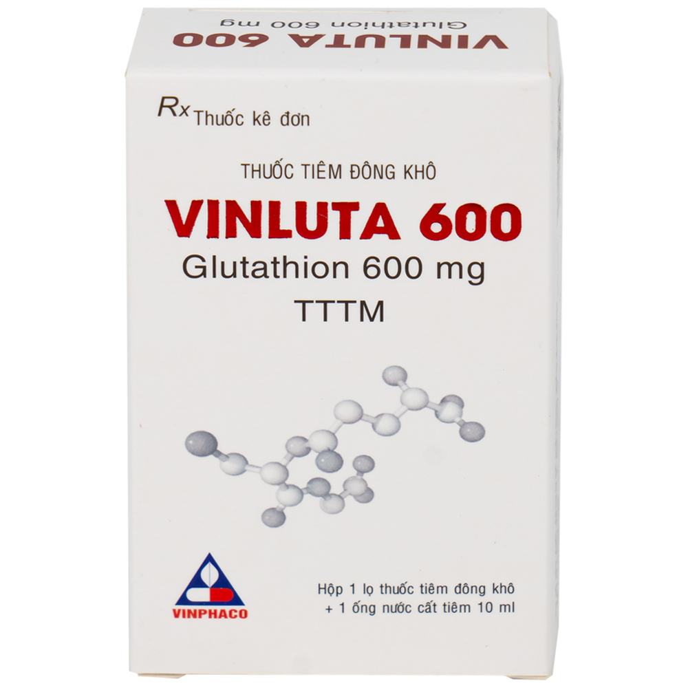 Thuốc tiêm Vinluta 600 Vinphaco giảm độc tính của xạ trị và hóa chất điều trị ung thư (1 lọ bột + 1 ống nước cất tiêm 10ml)