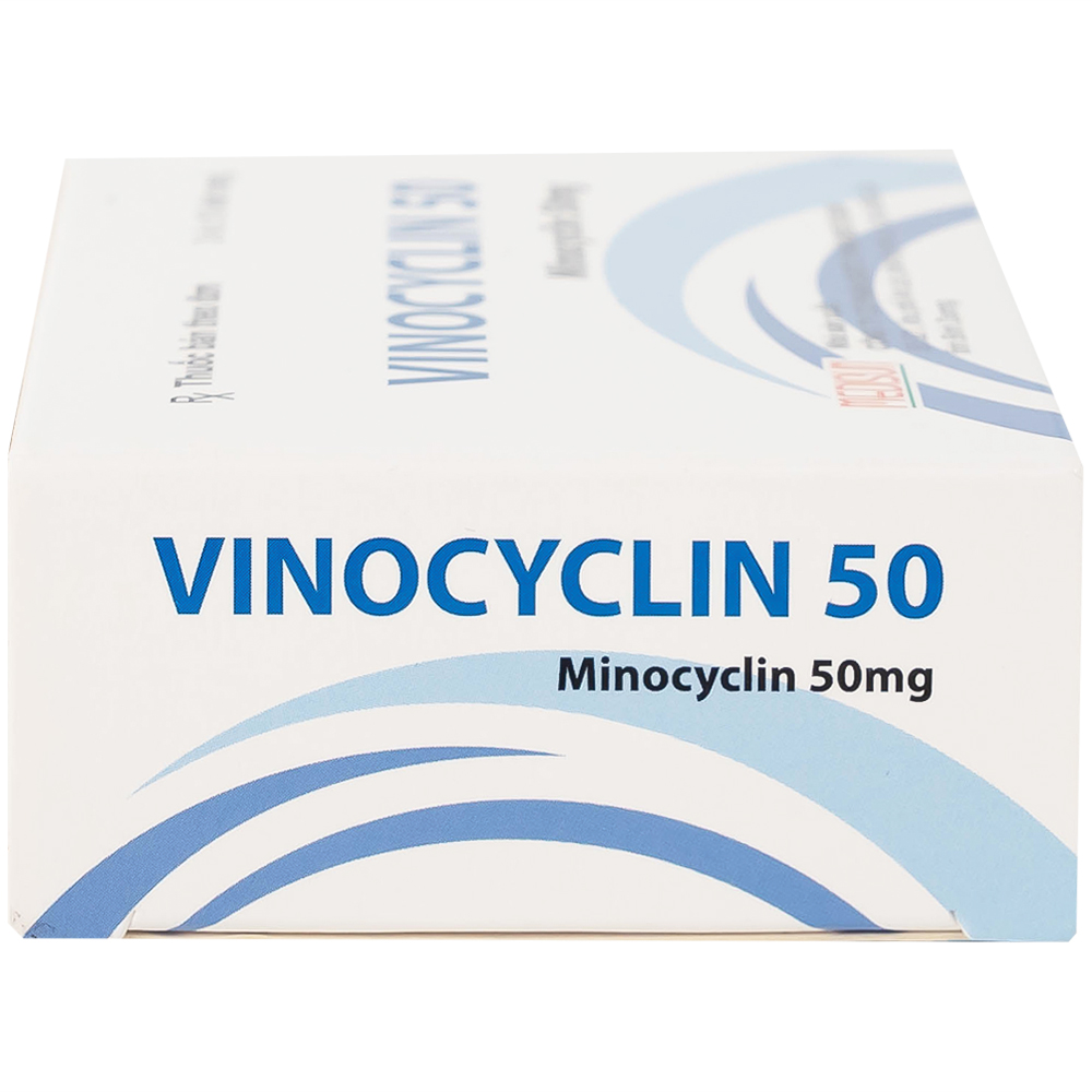 Thuốc Vinocyclin 50 Medisun điều trị mụn trứng cá, nhiễm trùng đường hô hấp (3 vỉ x 10 viên)