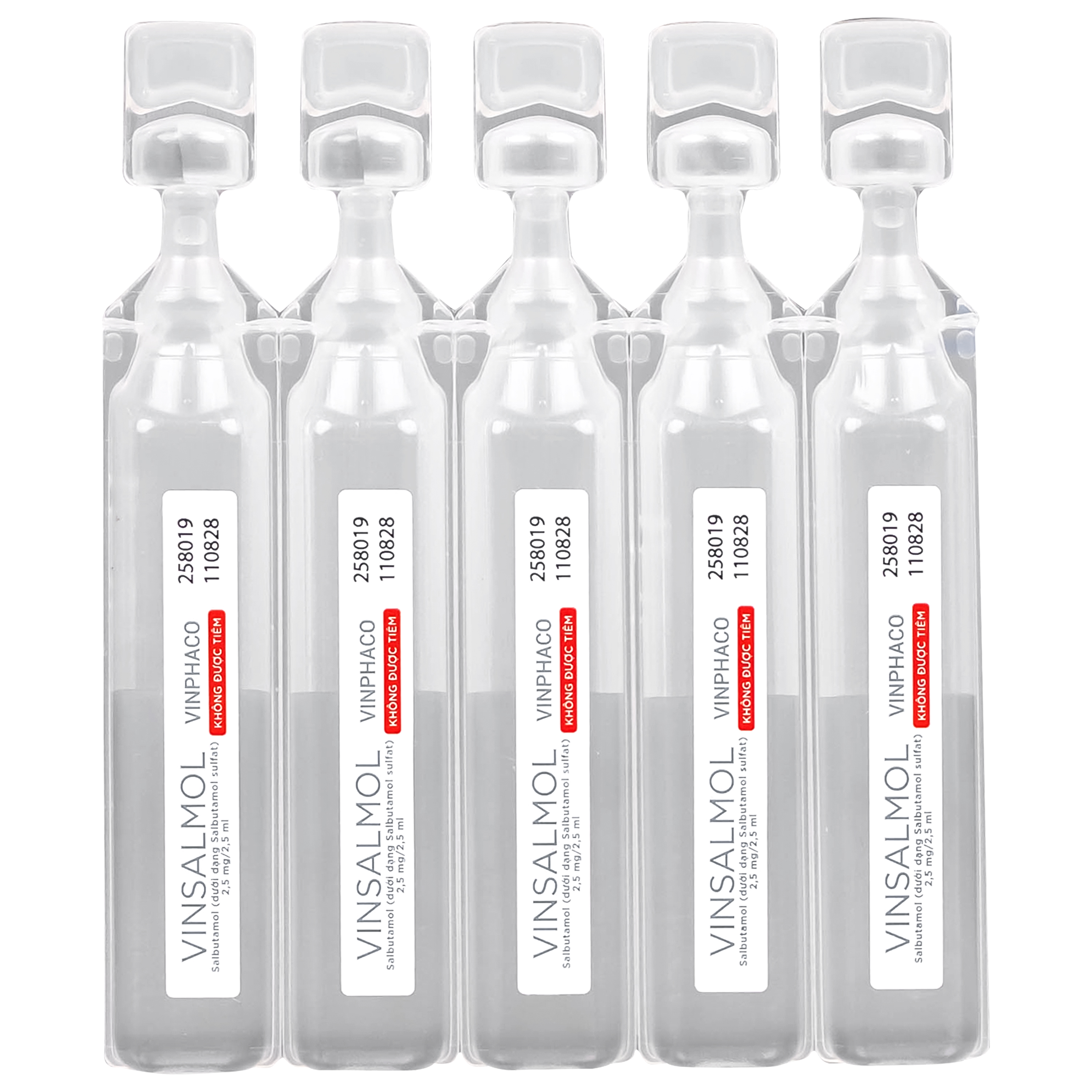 Thuốc Vinsalmol 2.5mg/2.5ml Vinphaco hỗ trợ kiểm soát co thắt phế quản mạn, hen ác tính (2 vỉ x 5 ống)