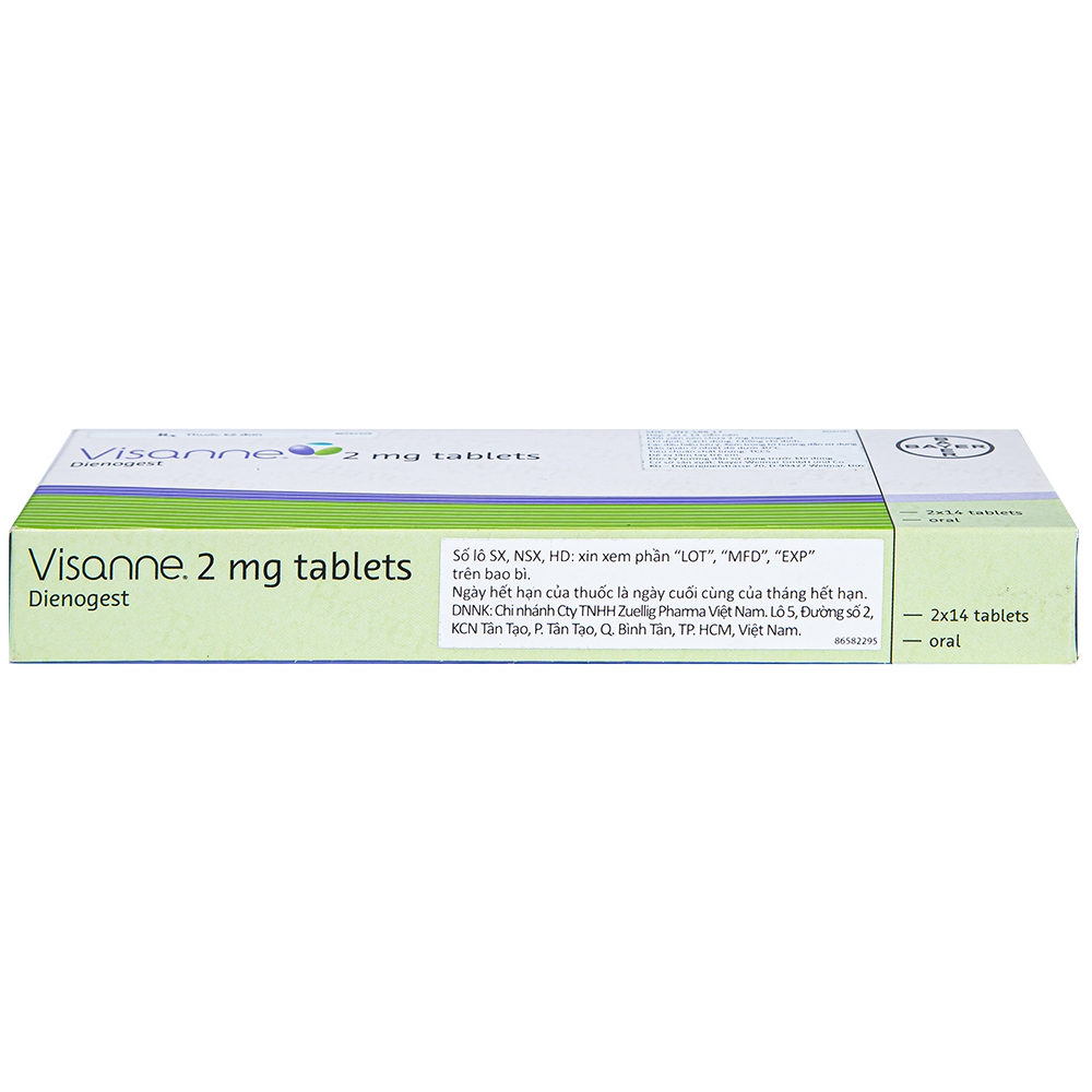 Thuốc Visanne 2mg Bayer hỗ trợ điều trị lạc nội mạc tử cung (2 vỉ x 14 viên)