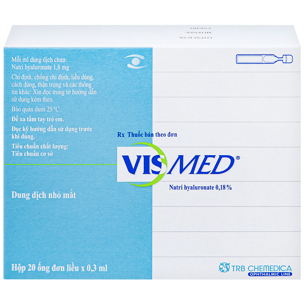 Thuốc nhỏ mắt Vismed TRB Chemedica điều trị khô mắt (20 ống x 0.3ml)