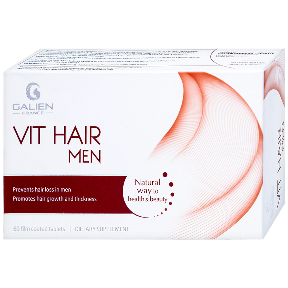 Viên uống hỗ trợ ngăn rụng tóc dành cho nam giới Vit Hair Men Galien (4 vỉ x 15 viên)