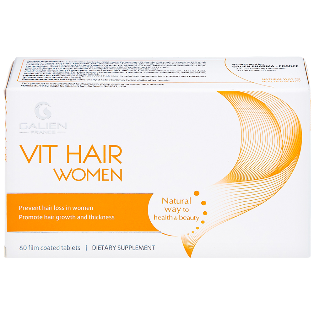 Viên uống hỗ trợ giảm rụng tóc dành cho nữ Vit Hair Women Galien (4 vỉ x 15 viên)