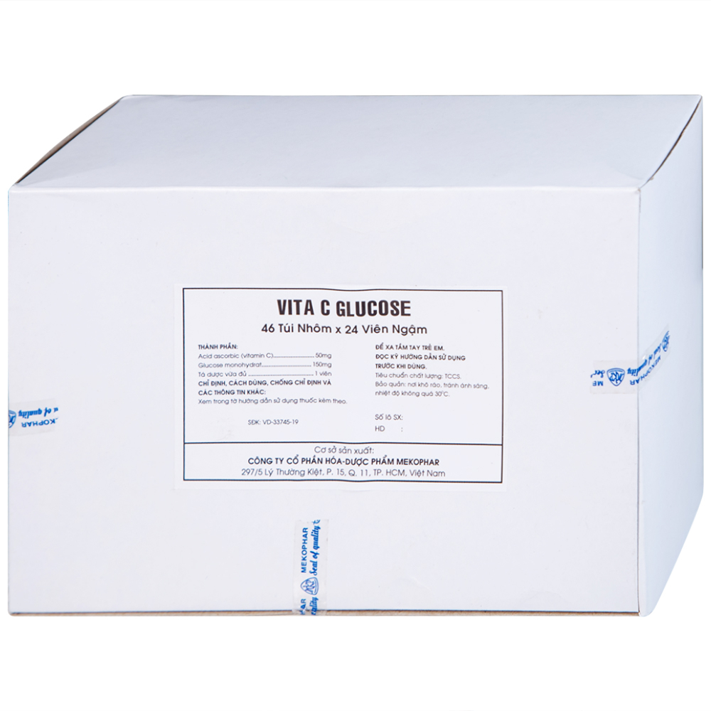 Viên ngậm Vita C Glucose Mekophar bổ sung Vitamin C (46 túi nhôm x 24 viên)