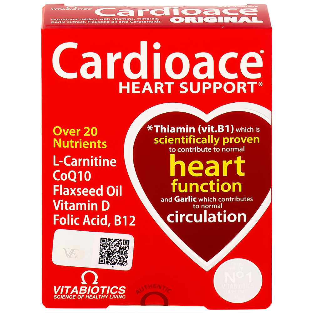 Thực phẩm bảo vệ sức khoẻ Cardioace bổ sung vitamin và khoáng chất cần thiết (2 vỉ x 15 viên)
