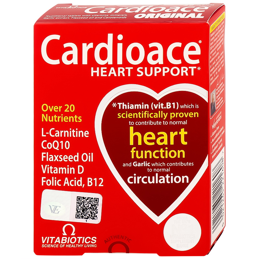 Thực phẩm bảo vệ sức khoẻ Cardioace bổ sung vitamin và khoáng chất cần thiết (2 vỉ x 15 viên)