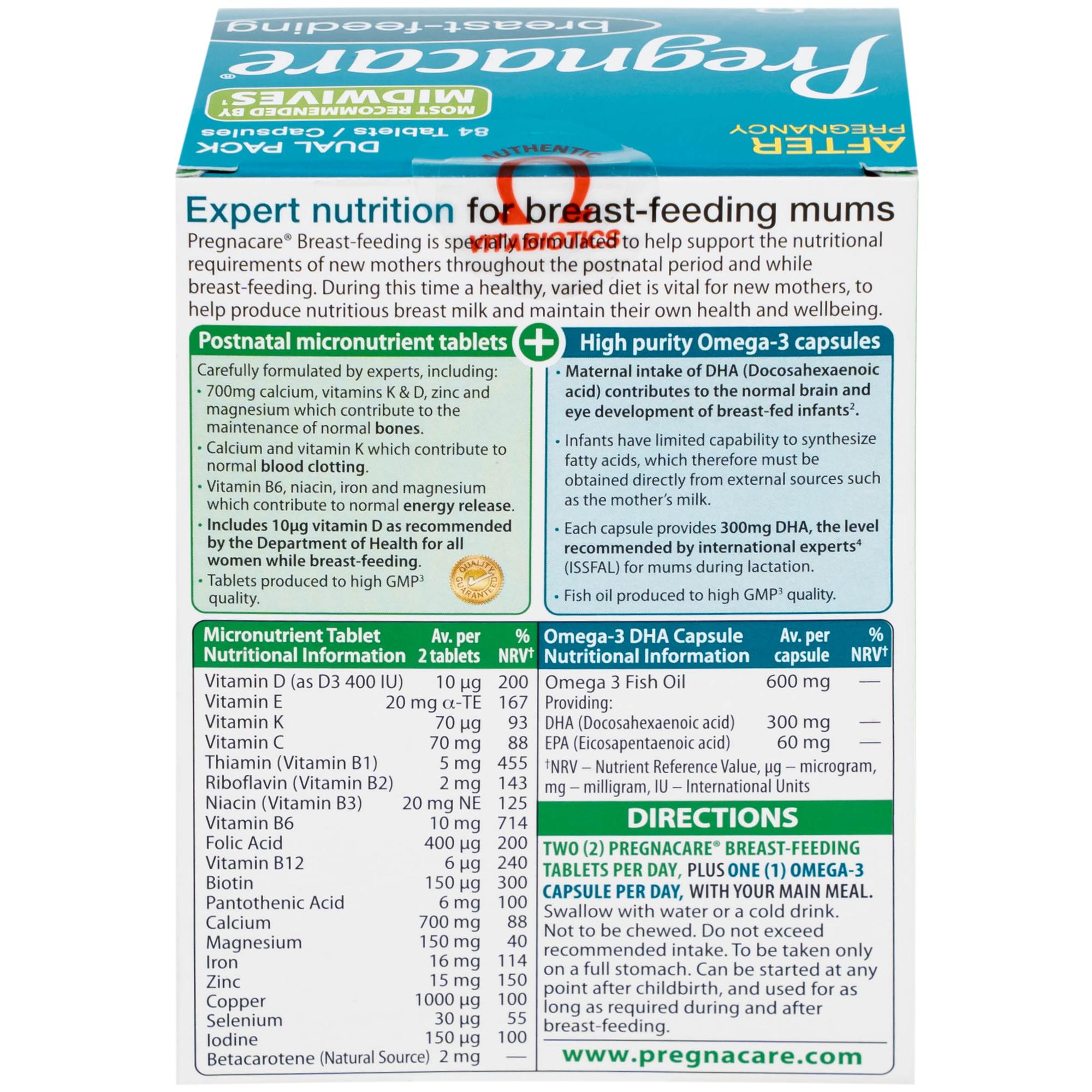 Viên bổ sung vitamin và khoáng chất cho phụ nữ cho con bú Vitabiotics Pregnacare Breast Feeding (6 vỉ x 14 viên)