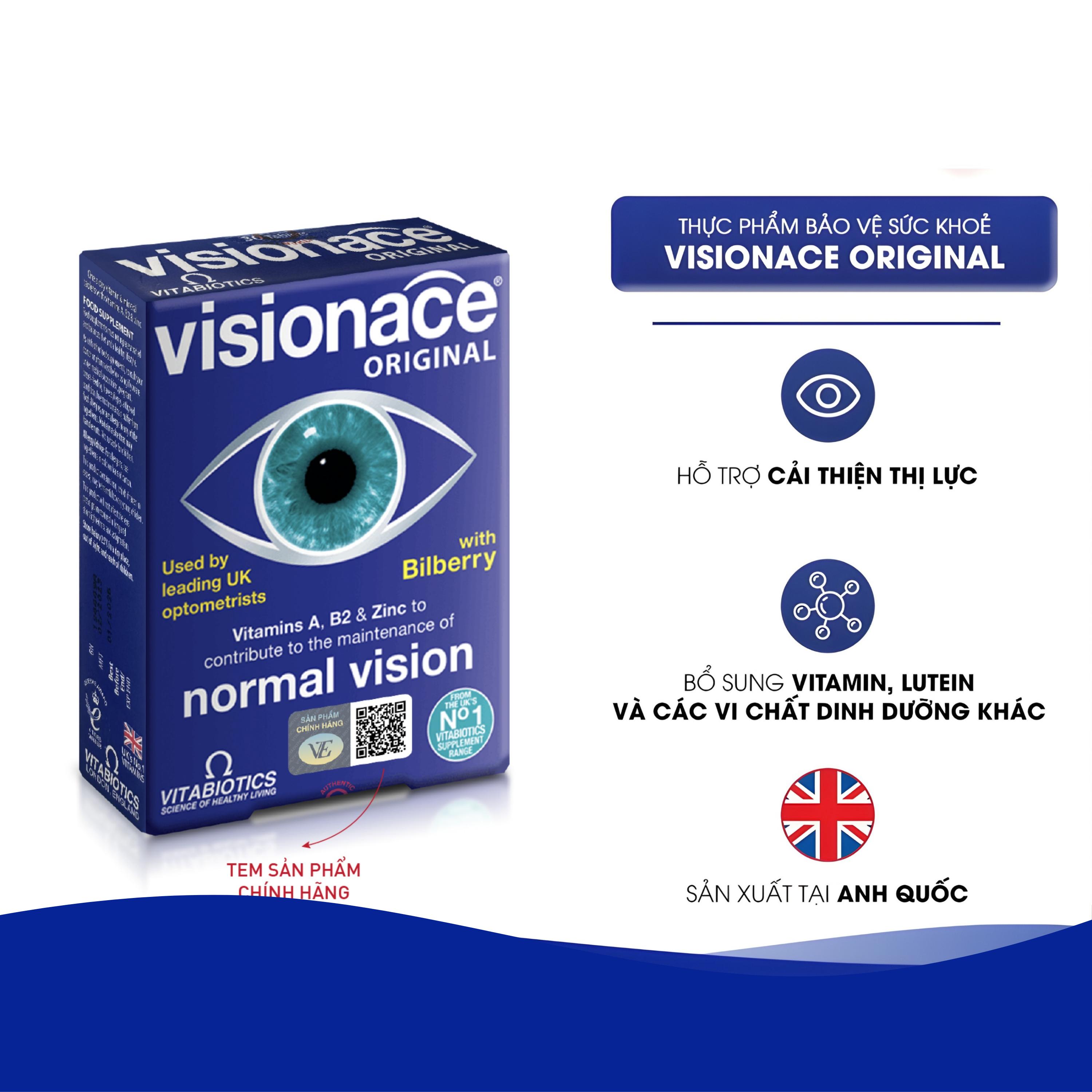 Cải thiện thị lực Visionace Original Vitabiotics (2 vỉ x 15 viên)