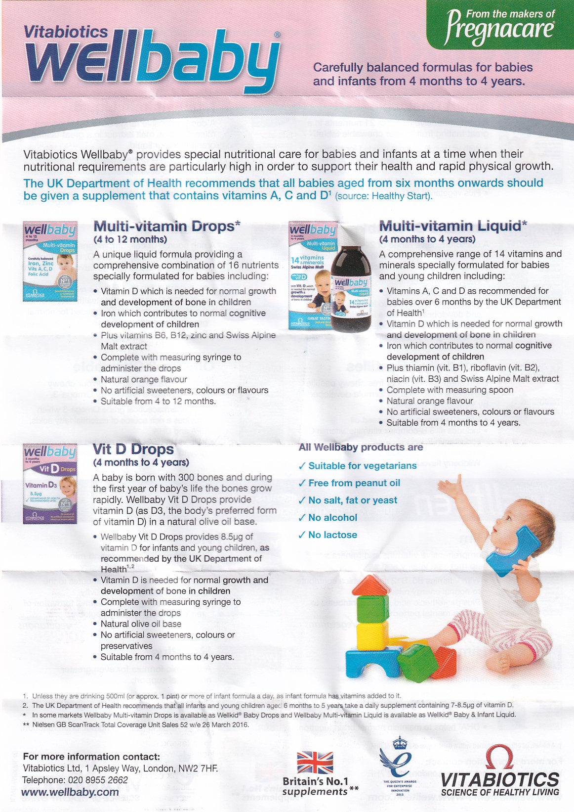 Siro bổ sung vitamin khoáng chất cho trẻ Vitabiotics Wellbaby Multi-Vitamin Liquid (150ml)