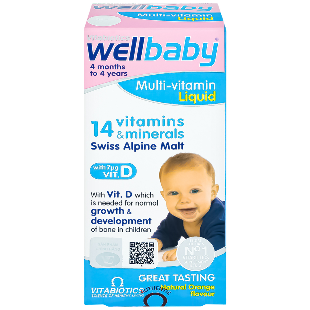 Siro bổ sung vitamin khoáng chất cho trẻ Vitabiotics Wellbaby Multi-Vitamin Liquid (150ml)