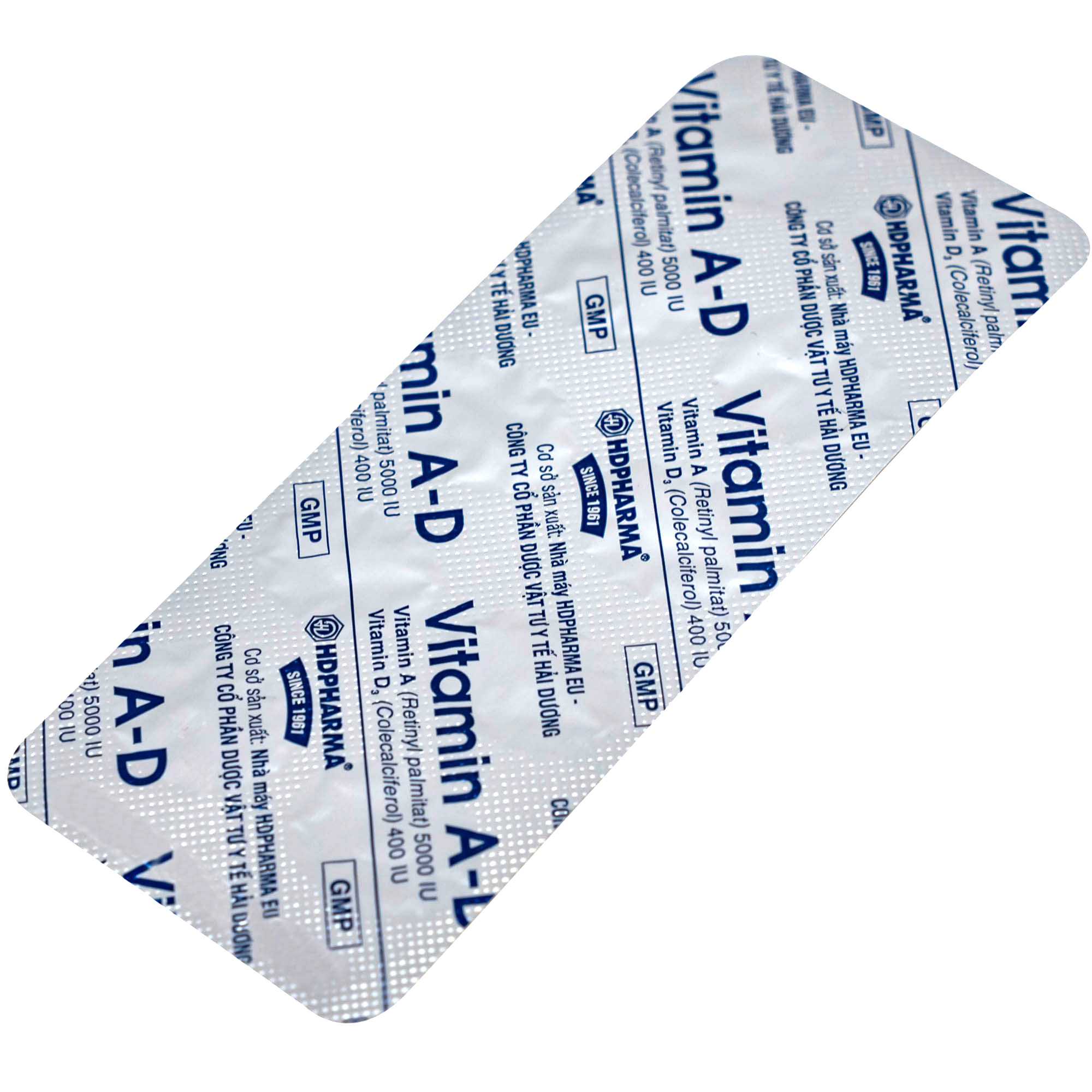 Thuốc Vitamin A-D Hdpharma dùng dự phòng và điều trị các triệu chứng do thiếu vitamin A - D (10 vỉ x 10 viên)