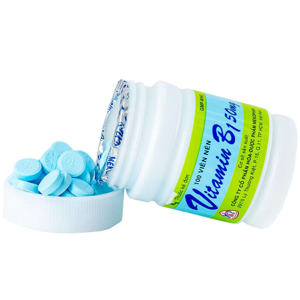 Thuốc Vitamin B1 50mg Mekophar điều trị thiếu Vitamin B (100 viên)