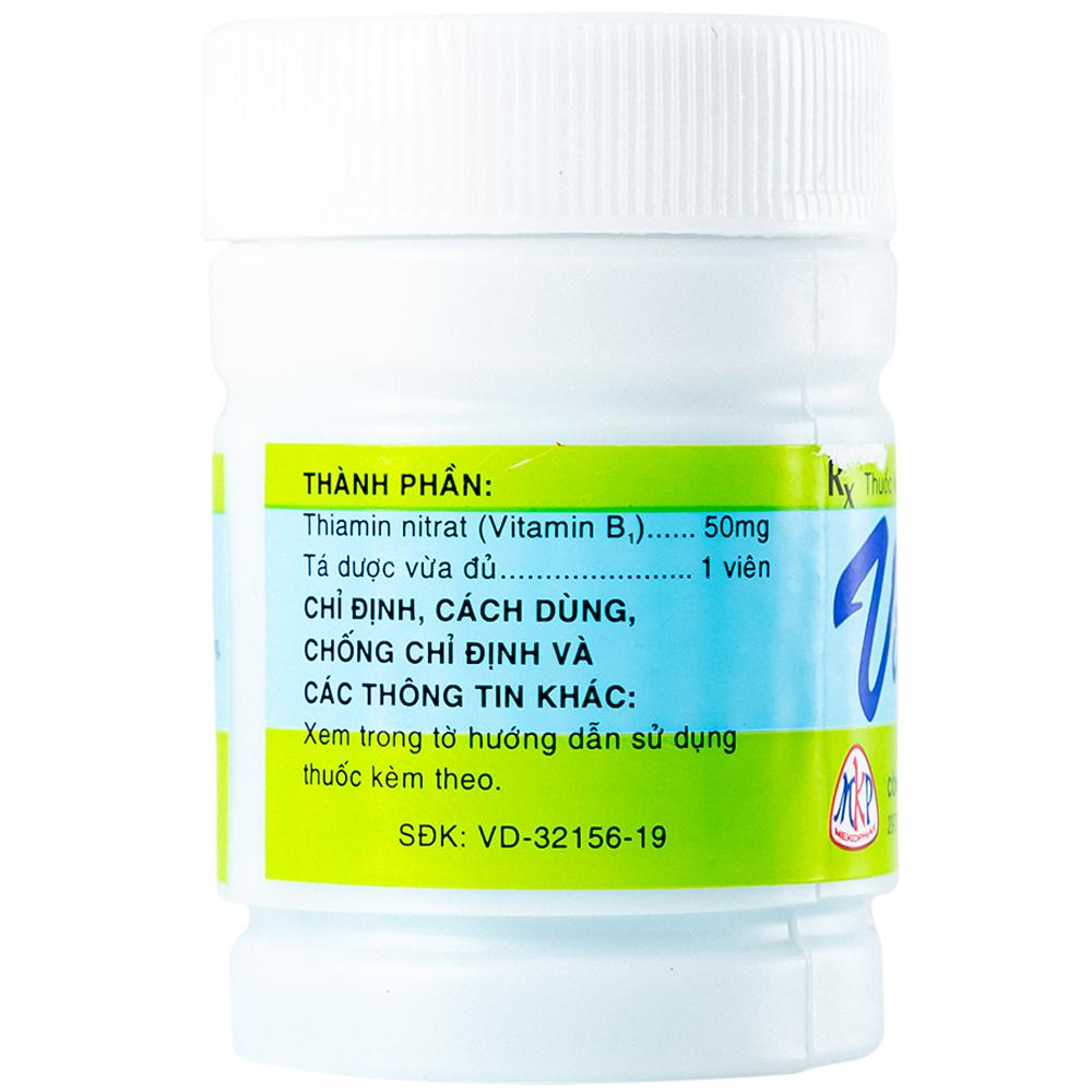 Thuốc Vitamin B1 50mg Mekophar điều trị thiếu Vitamin B (100 viên)