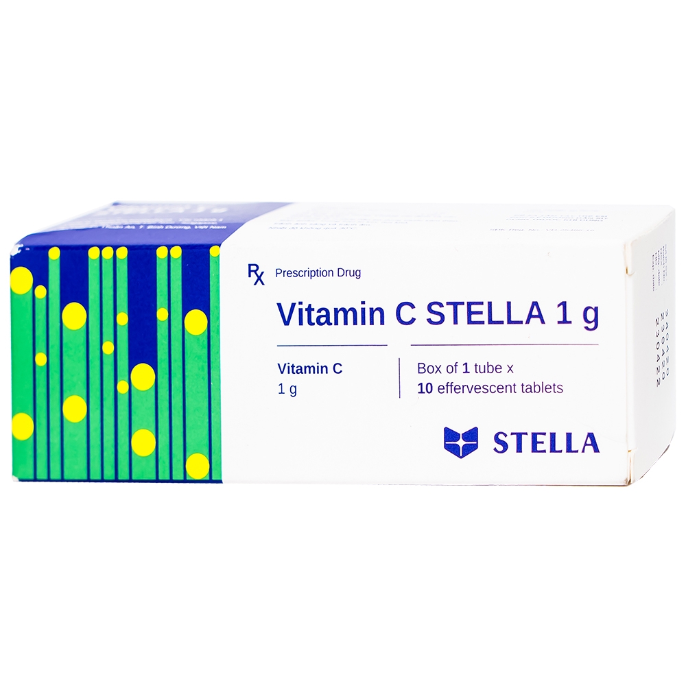 Viên sủi Vitamin C 1g Stella điều trị bệnh Scorbut (1 tuýp x 10 viên)
