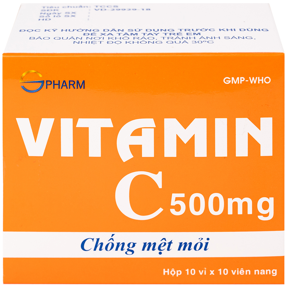Thuốc Vitamin C 500mg SPHARM phòng và trị thiếu vitamin C (10 vỉ x 10 viên)