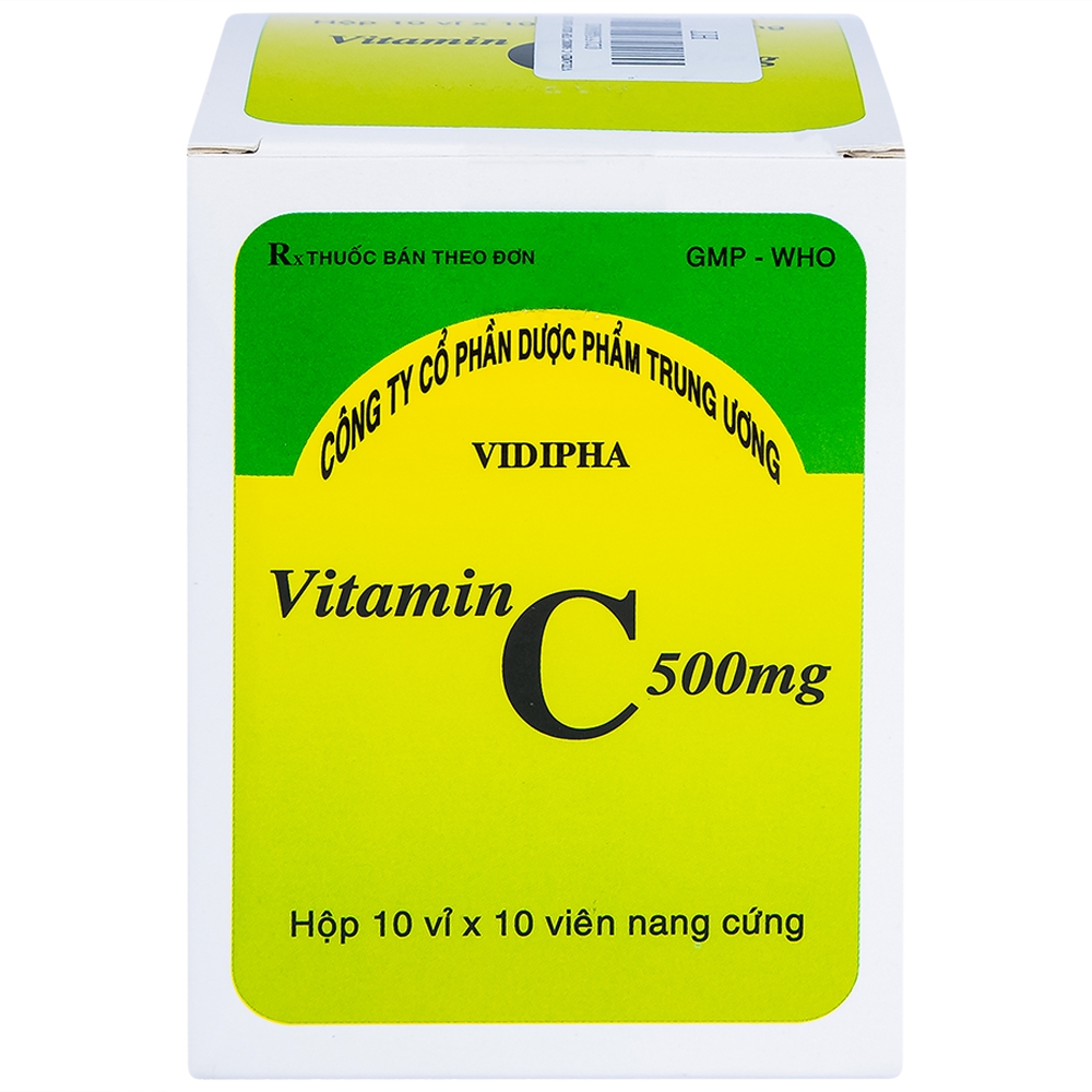 Thuốc Vitamin C 500mg Vidipha hỗ trợ điều trị bệnh Thalassemia (10 vỉ x 10 viên)