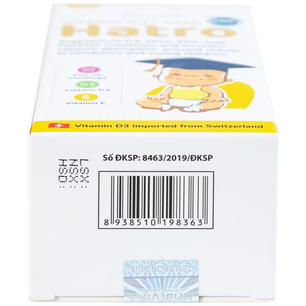 Dung dịch bổ sung Vitamin D3, DHA, EPA tăng đề kháng, giảm nguy cơ còi xương Vitamin D3+ DHA Hatro (20ml)