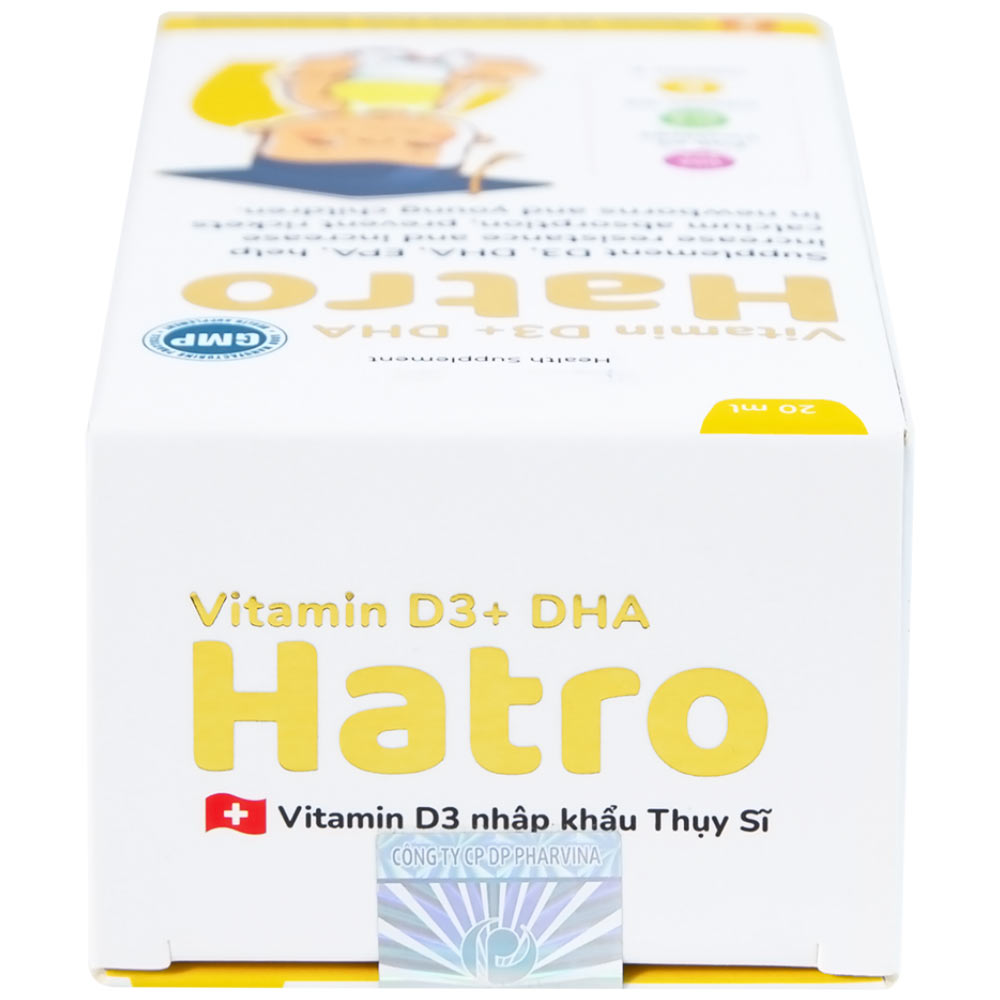 Dung dịch bổ sung Vitamin D3, DHA, EPA tăng đề kháng, giảm nguy cơ còi xương Vitamin D3+ DHA Hatro (20ml)