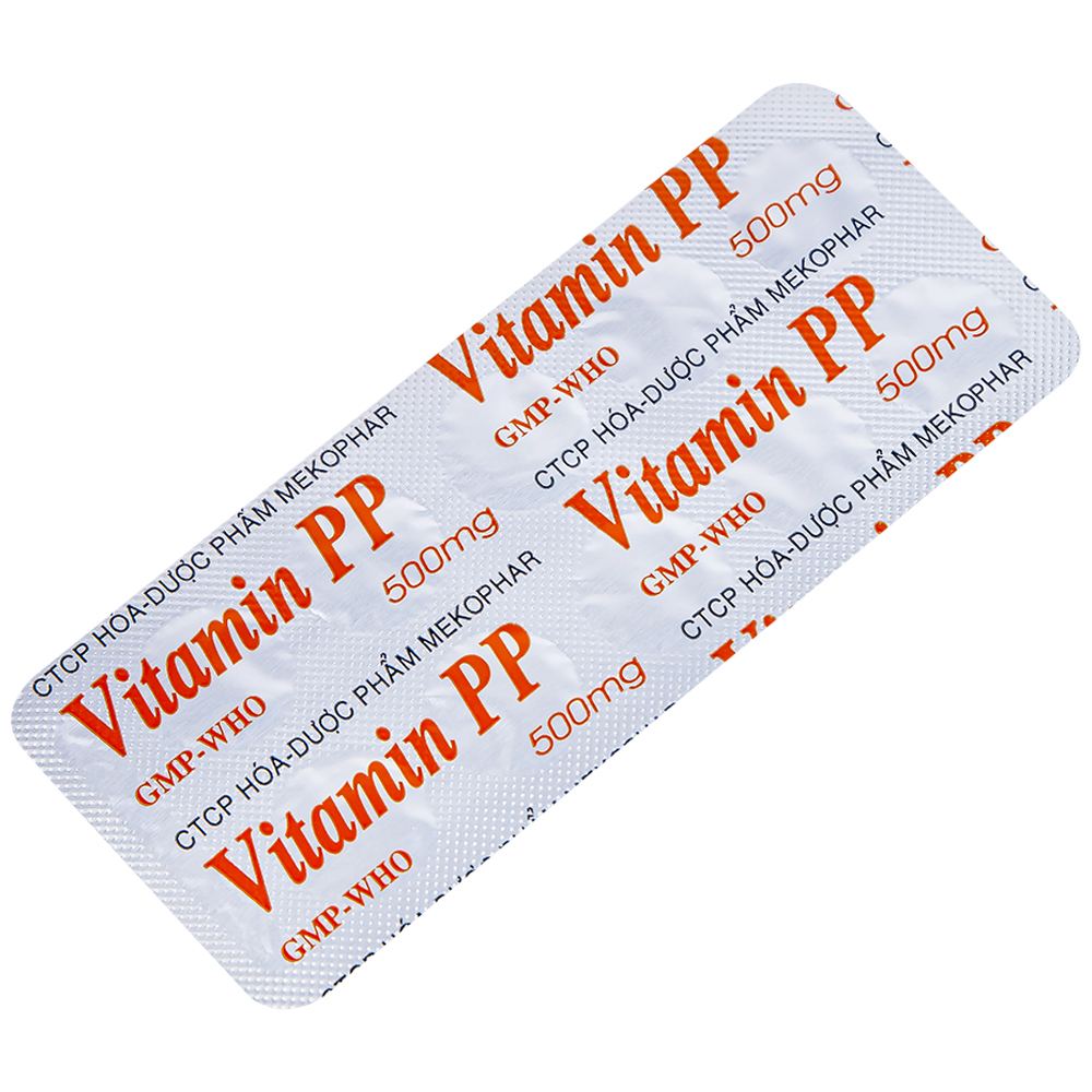 Thuốc Vitamin PP 500mg Mekophar điều trị bệnh pellagra (10 vỉ x 10 viên)