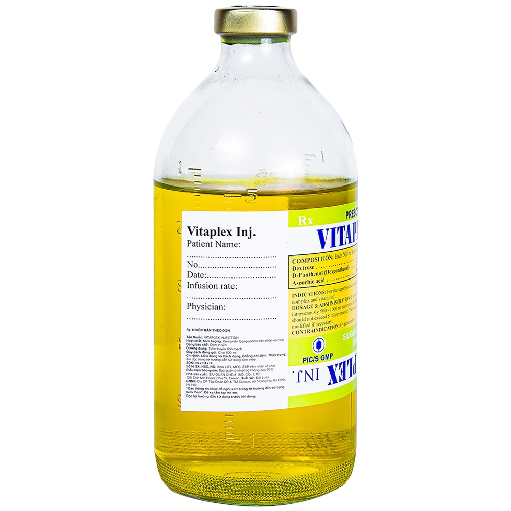 Thuốc tiêm Vitaplex Injection Siu Guan Chemical điều trị thiếu Vitamin nhóm B (500ml)