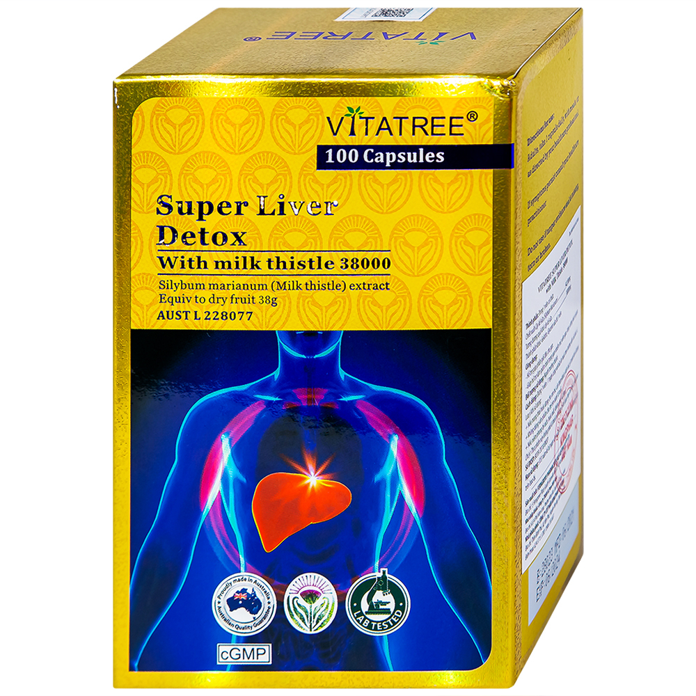 Viên uống hỗ trợ giải độc gan, giảm gan nhiễm mỡ, viêm gan, bảo vệ gan Vitatree Super Liver Detox (100 viên)