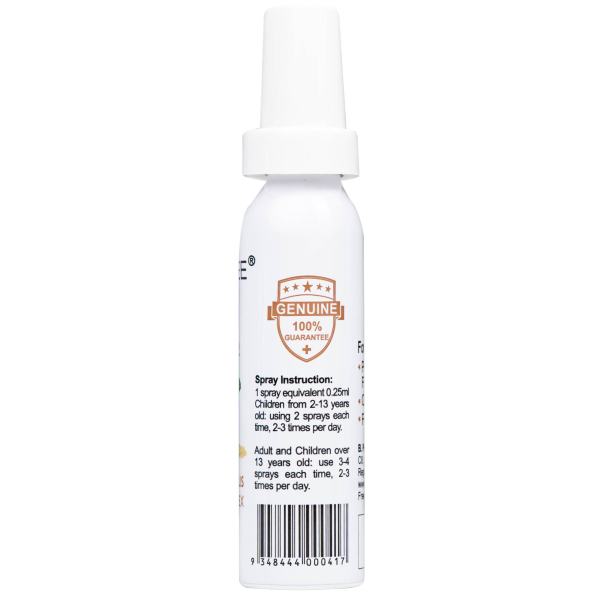 Chai xịt họng hỗ trợ giảm đau rát cổ do viêm họng Vitatree Super Propolis Spray Complex With Honey (30ml)