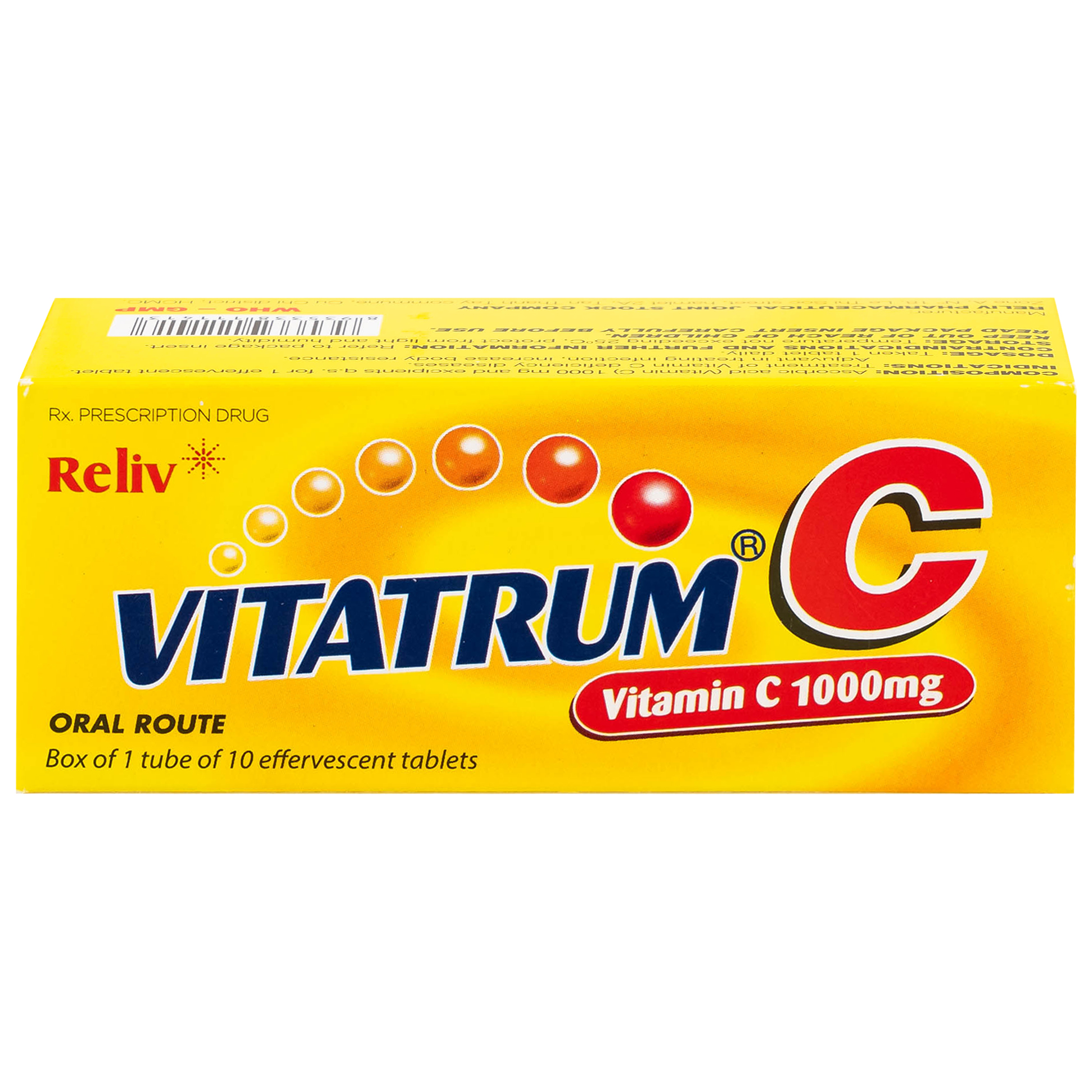 Thuốc Vitatrum C 1000mg Reliv ngăn ngừa và điều trị bệnh do thiếu vitamin C (10 viên)