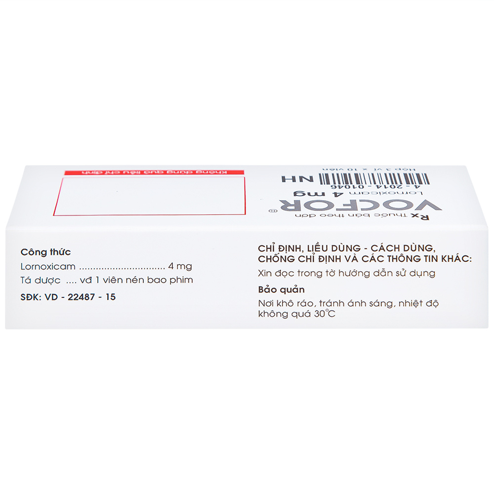 Thuốc Vocfor 4mg Medisun điều trị đau sau phẫu thuật (3 vỉ x 10 viên)