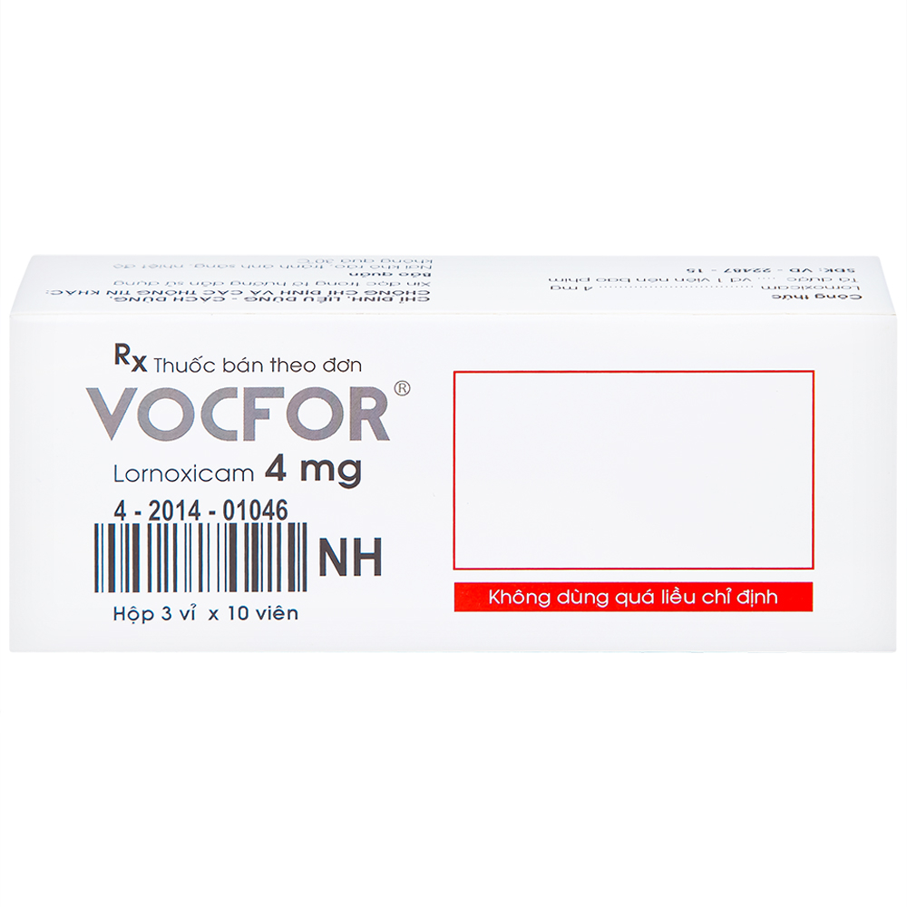 Thuốc Vocfor 4mg Medisun điều trị đau sau phẫu thuật (3 vỉ x 10 viên)