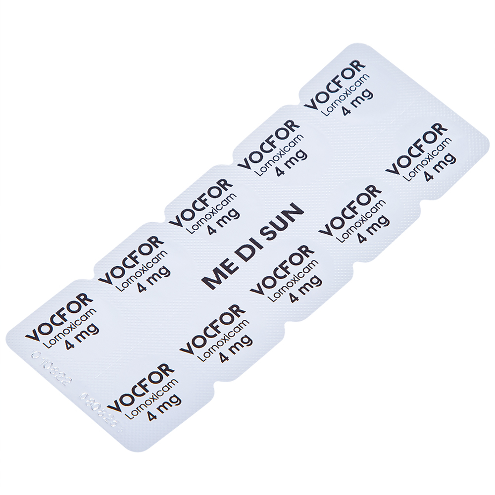 Thuốc Vocfor 4mg Medisun điều trị đau sau phẫu thuật (3 vỉ x 10 viên)