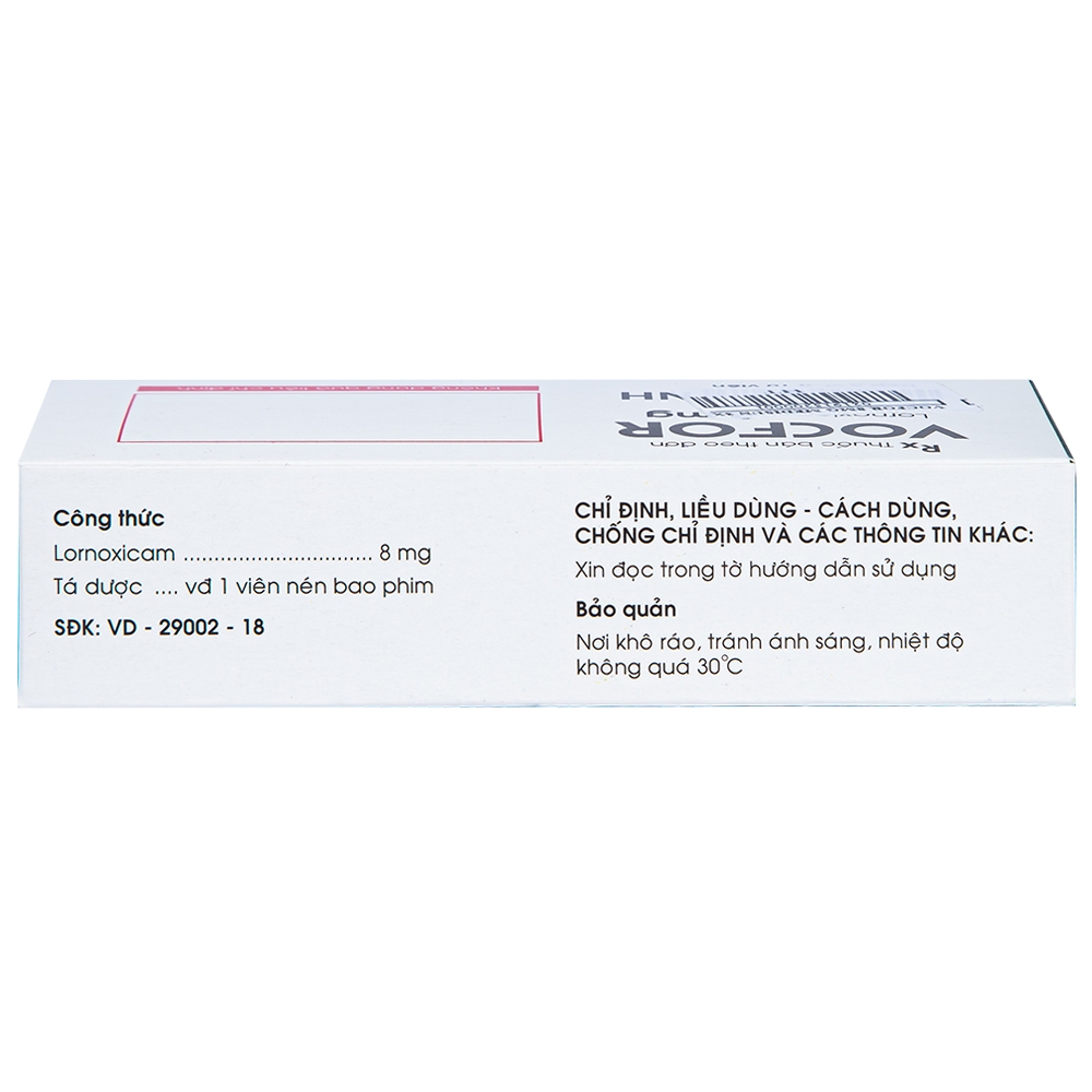 Thuốc Vocfor 8mg Medisun điều trị đau sau phẫu thuật (3 vỉ x 10 viên)