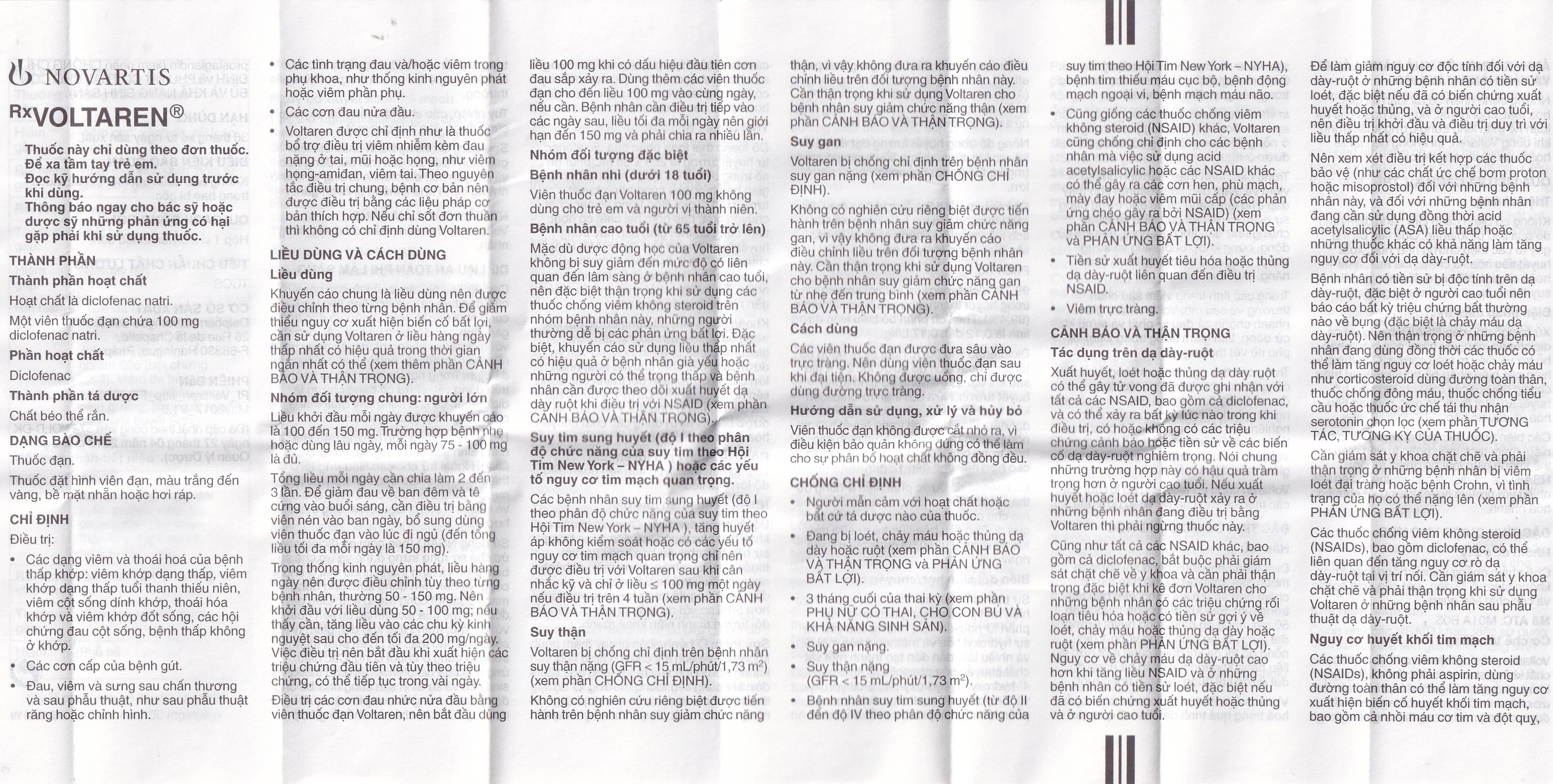 Viên đặt Voltaren 100mg Novartis điều trị viêm và thoái hóa của bệnh thấp khớp (1 vỉ x 5 viên)