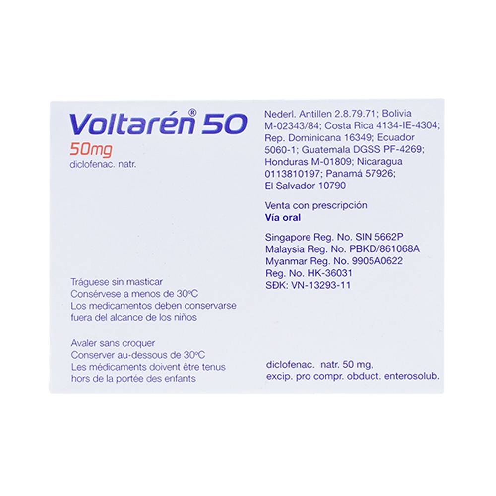 Thuốc Voltaren 50mg Novartis điều trị viêm và thoái hóa của bệnh thấp khớp (10 vỉ x 10 viên)