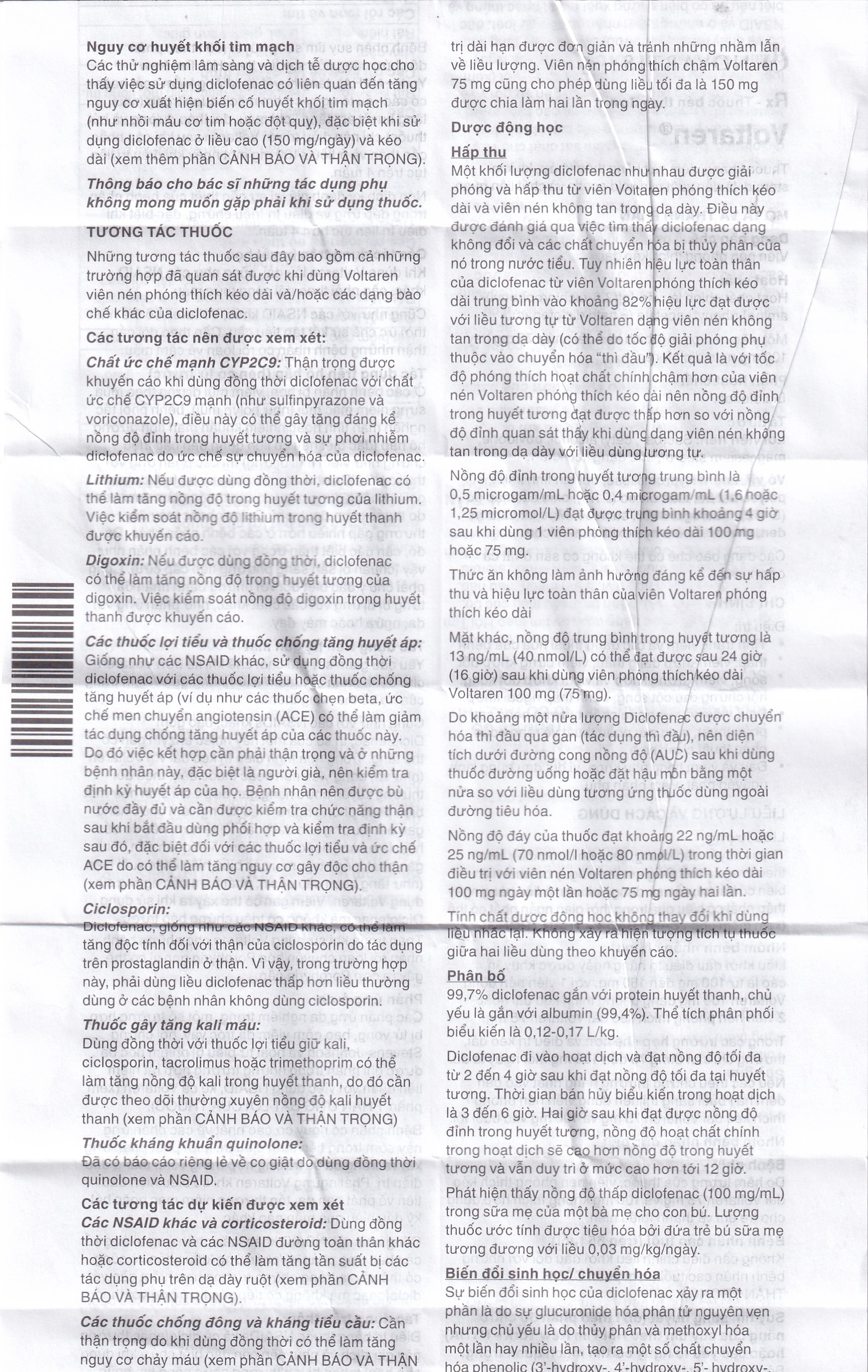 Thuốc Voltaren SR 75mg Novartis điều trị viêm và thoái hóa của bệnh thấp khớp (10 vỉ x 10 viên)