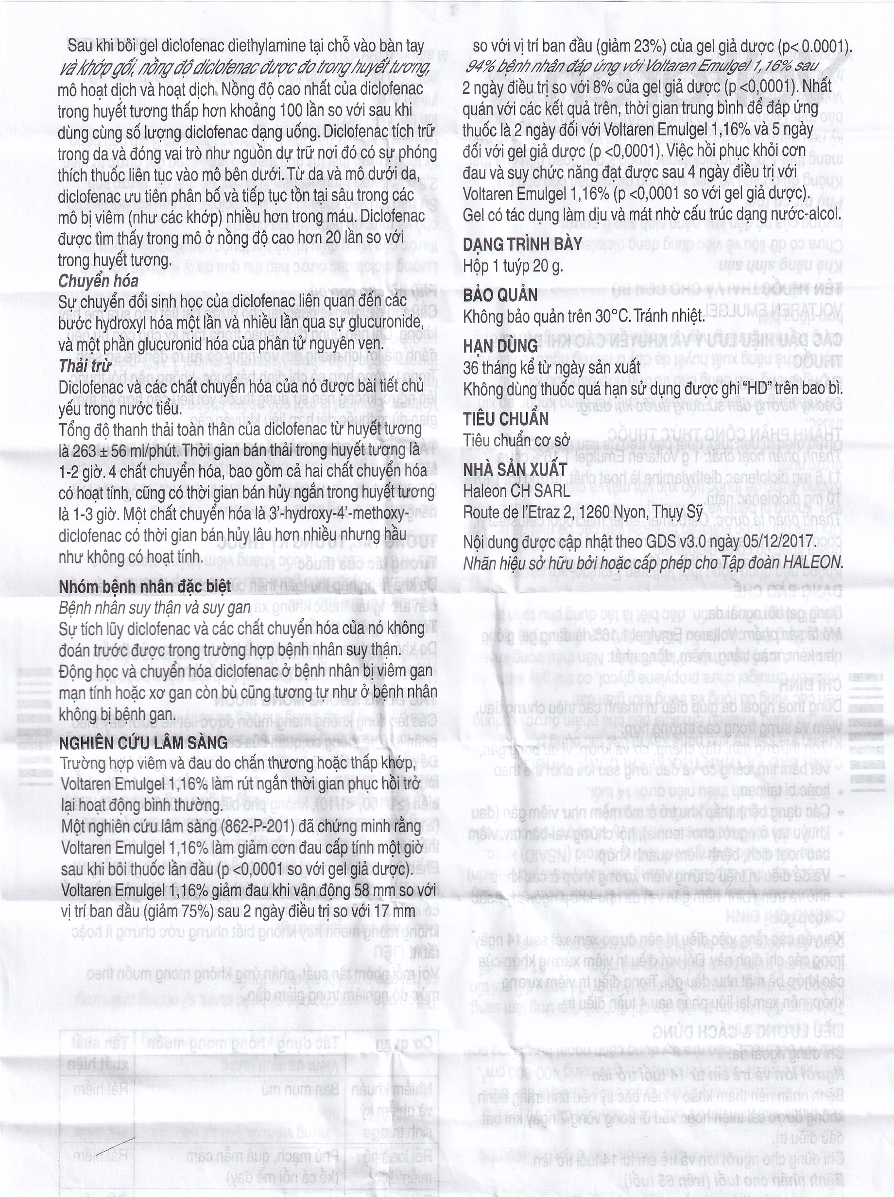 Gel bôi Voltaren Emulgel Novartis điều trị giảm đau do chấn thương hoặc thấp khớp (20g)