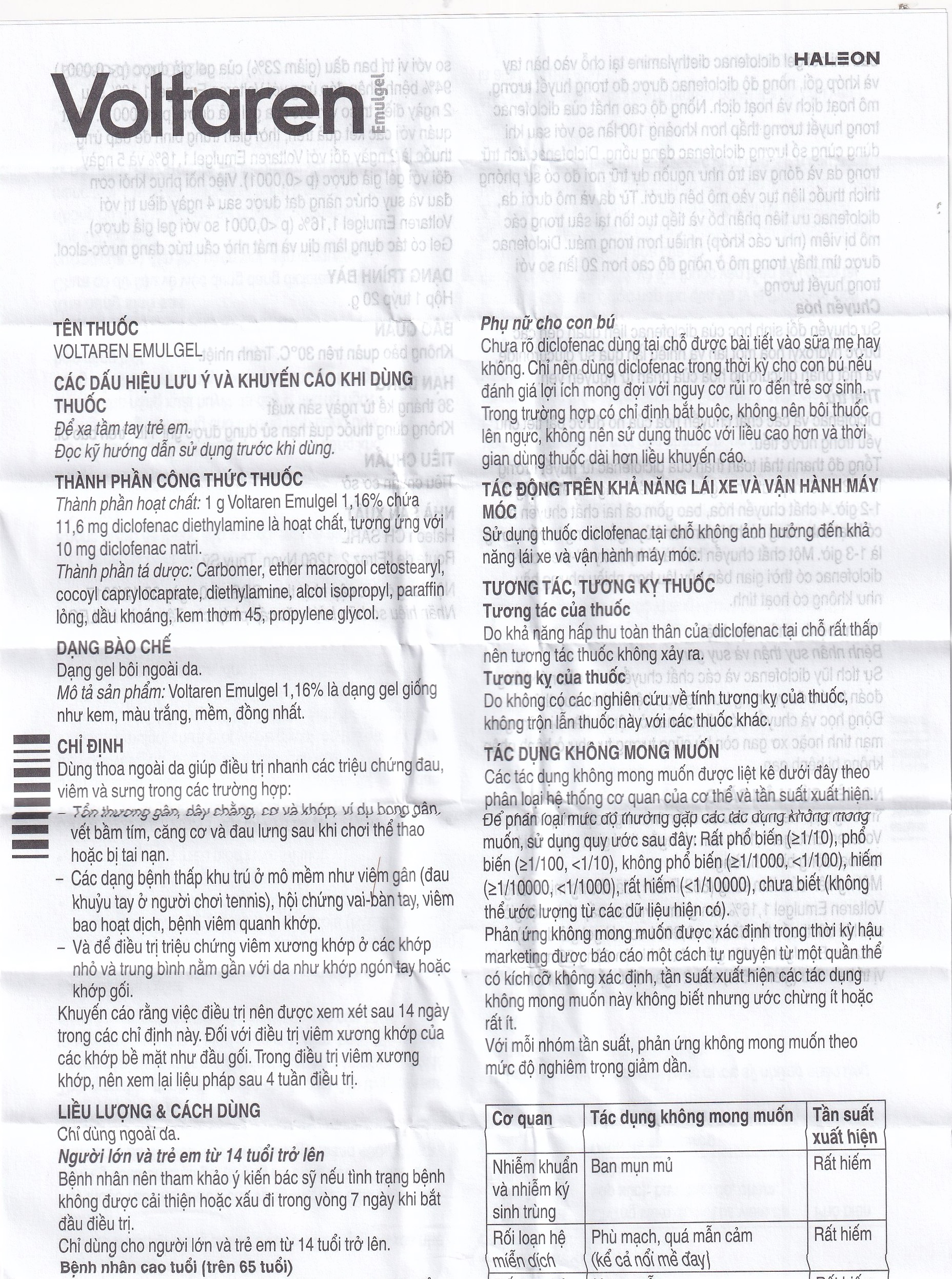 Gel bôi Voltaren Emulgel Novartis điều trị giảm đau do chấn thương hoặc thấp khớp (20g)