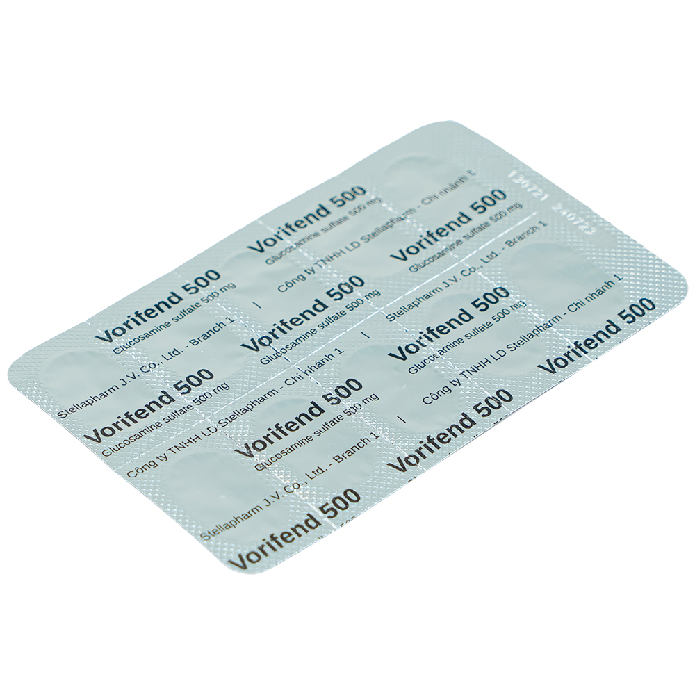 Thuốc Vorifend 500 Stella giảm triệu chứng của thoái hoá khớp gối (6 vỉ x 10 viên)