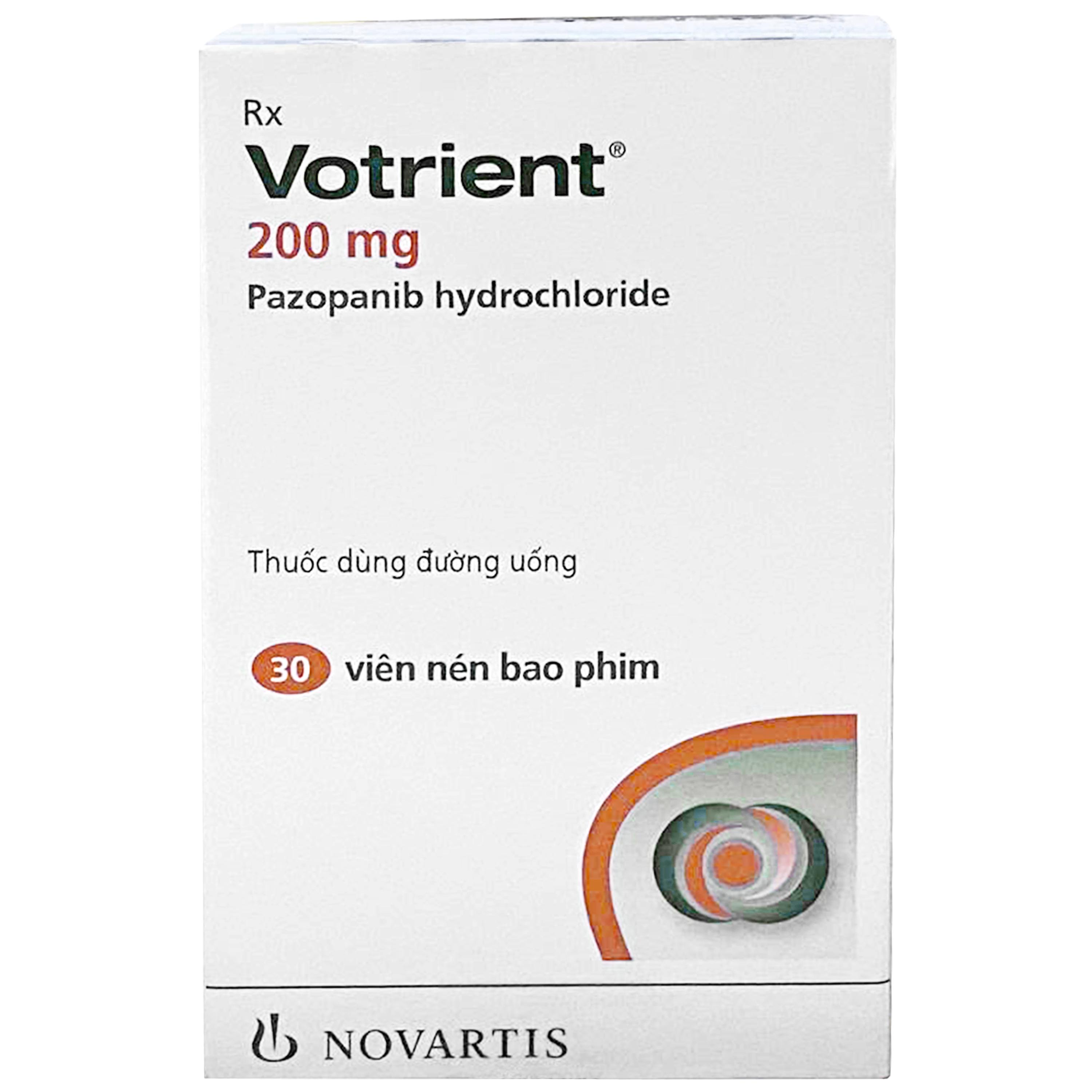 Thuốc Votrient 200mg Novartis điều trị ung thư biểu mô tế bào thận (RCC) và ung thư phần mềm (STS) (30 viên)