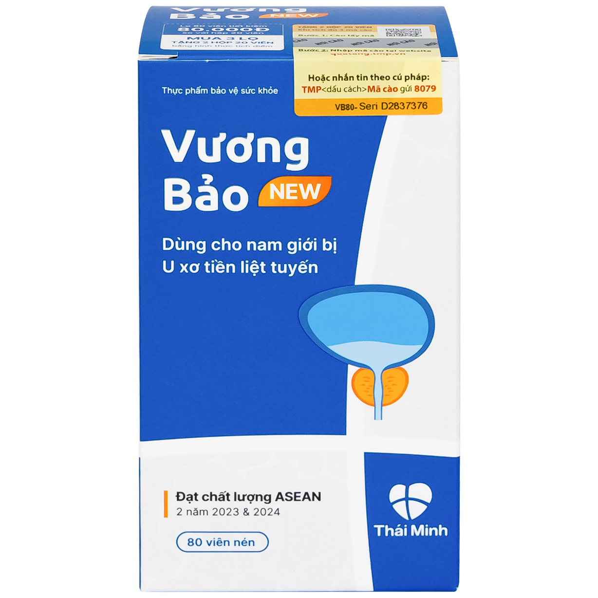 Viên uống giảm u xơ tiền liệt tuyến Vương Bảo (80 viên)