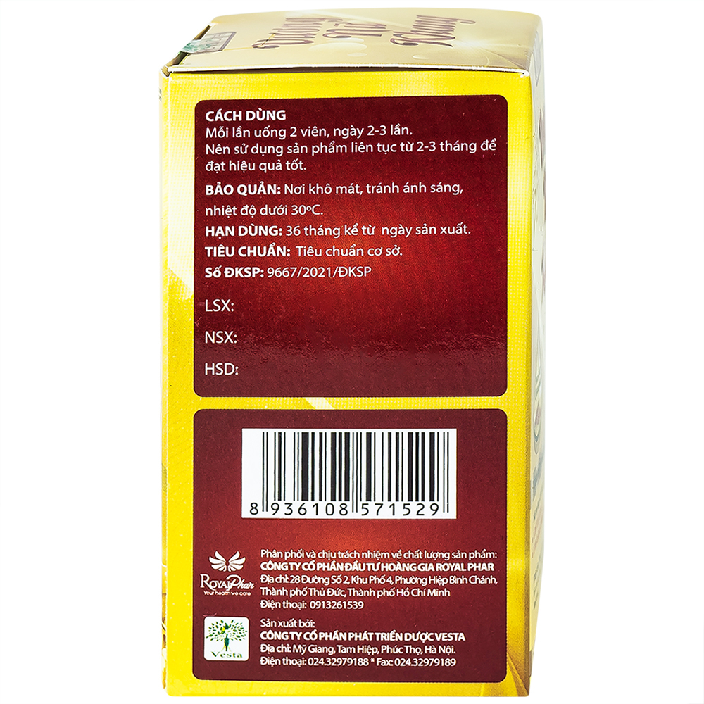 Viên uống hỗ trợ hạn chế sự phát triển u xơ tử cung, u vú lành tính ở nữ giới Vương Nữ Khang Royal Care (60 viên)