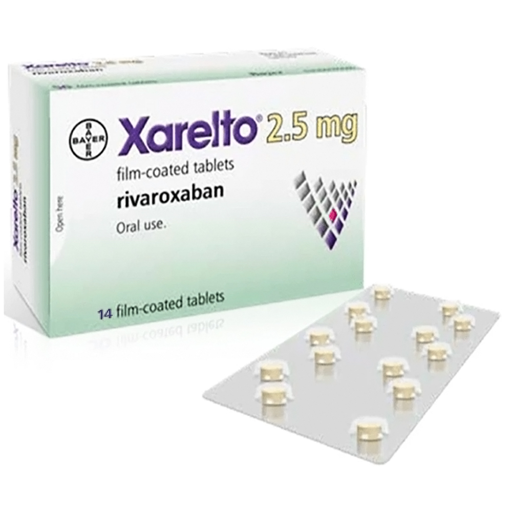 Thuốc Xarelto 2.5mg Bayer phòng ngừa thuyên tắc huyết khối tĩnh mạch (1 vỉ x 14 viên)