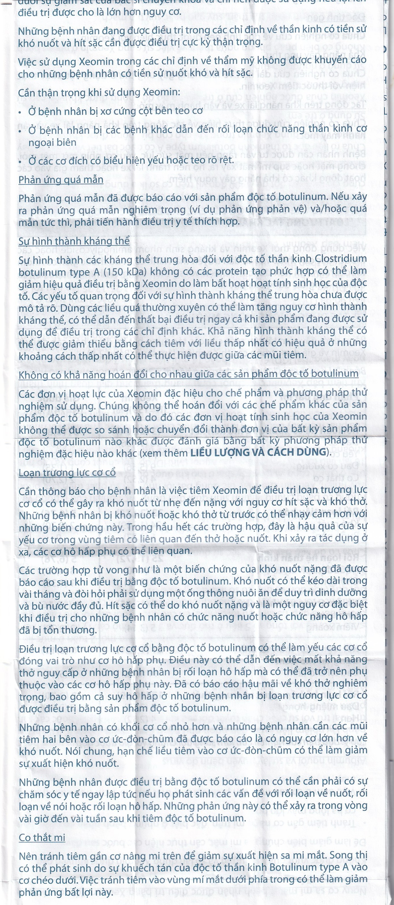 Thuốc Xeomin 100 Units Merz điều trị loạn trương lực cơ cổ, co thắt mi, co cứng sau đột quỵ chi trên