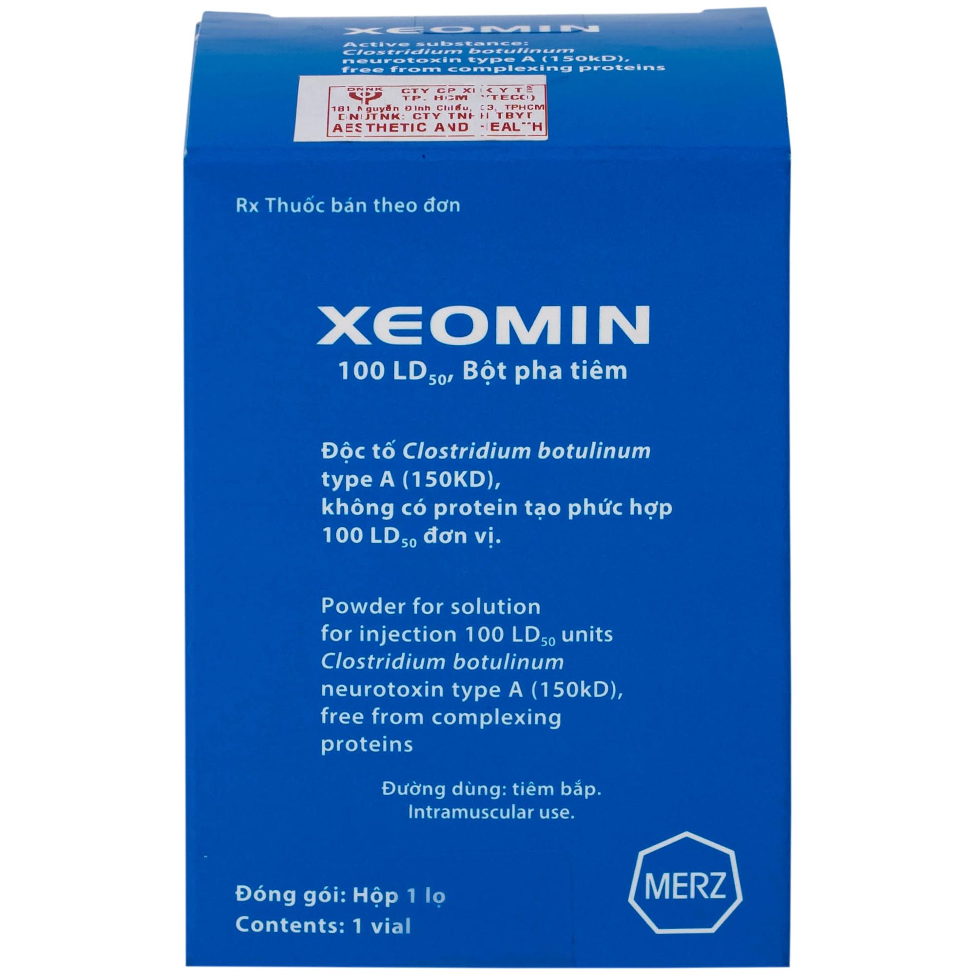 Thuốc Xeomin 100 Units Merz điều trị loạn trương lực cơ cổ, co thắt mi, co cứng sau đột quỵ chi trên