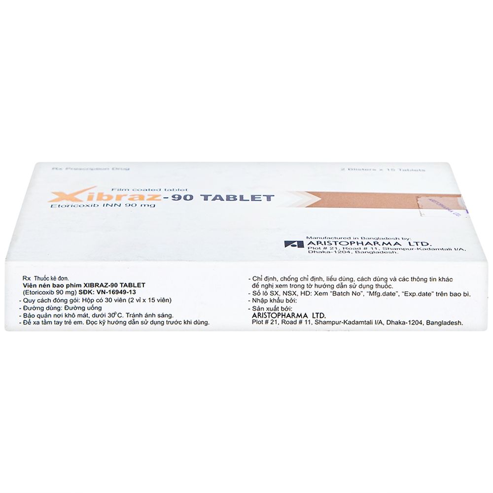 Thuốc Xibraz-90 Tablet Aristopharma giảm triệu chứng thoái hóa khớp (2 vỉ x 15 viên)