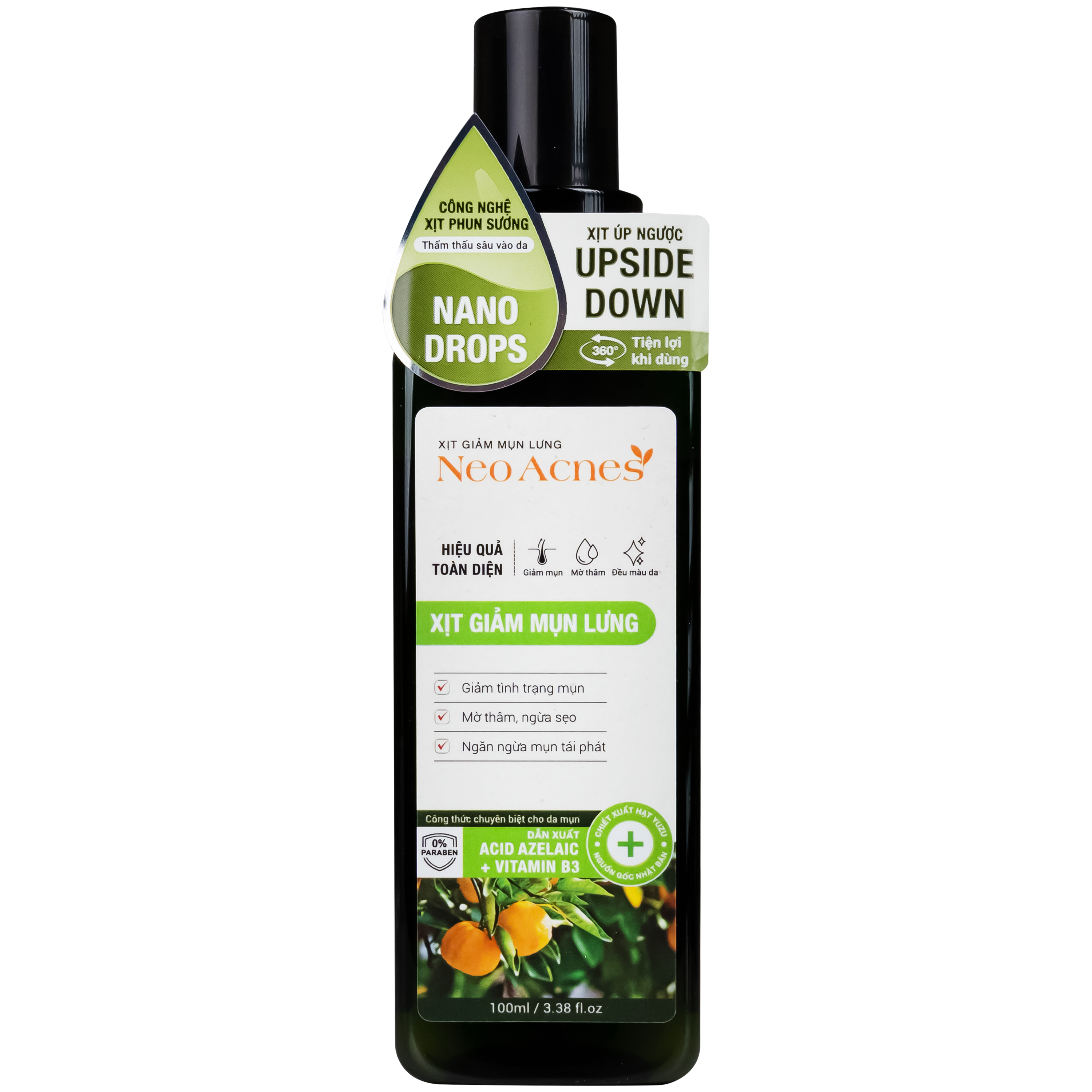 Xịt giảm mụn lưng Neo Acnes làm dịu nốt mụn, giảm tình trạng mụn trên da cơ thể (100ml)