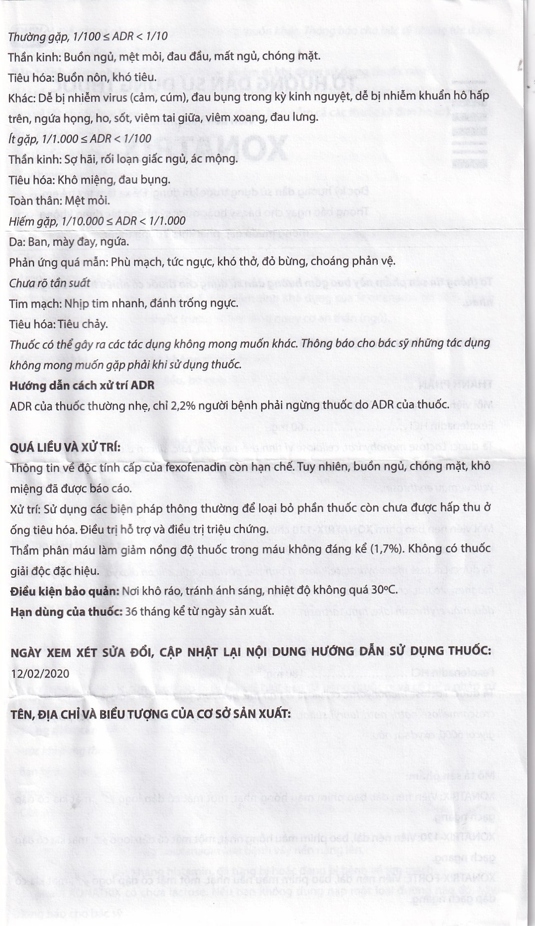 Thuốc Xonatrix 60mg DaviPharm điều trị triệu chứng viêm mũi dị ứng theo mùa (3 vỉ x 10 viên)