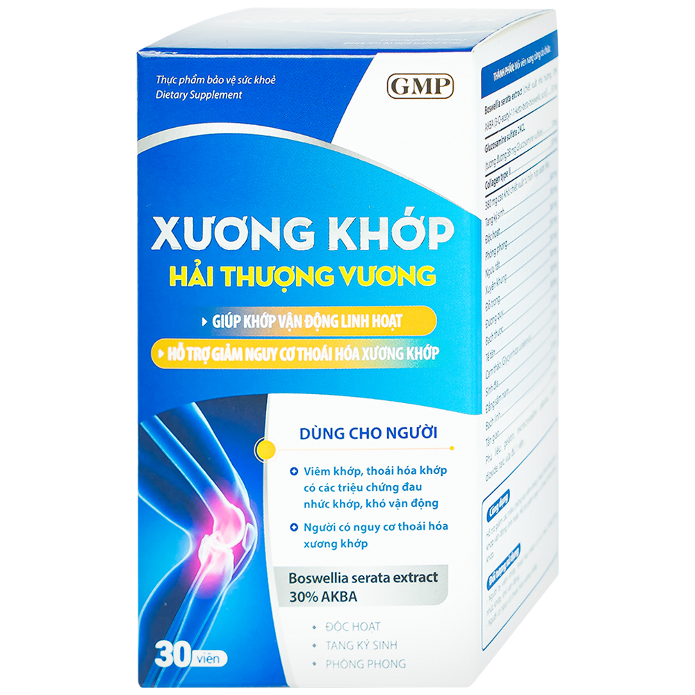 Viên uống hỗ trợ giảm nguy cơ thoái hóa khớp, viêm khớp Xương Khớp Hải Thượng Vương (30 viên)