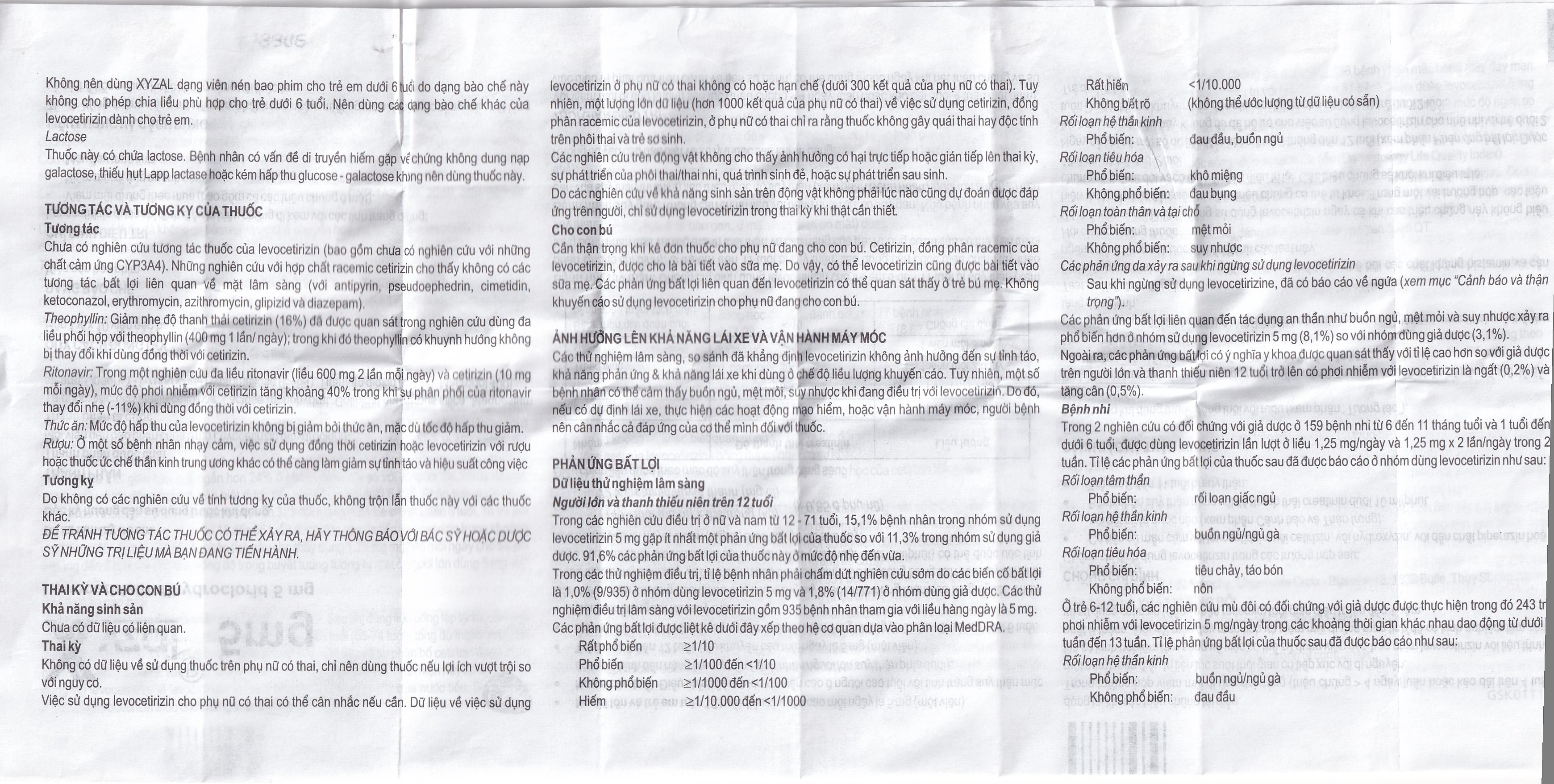 Thuốc Xyzal 5mg GSK điều trị triệu chứng viêm mũi dị ứng theo mùa (1 vỉ x 10 viên) 