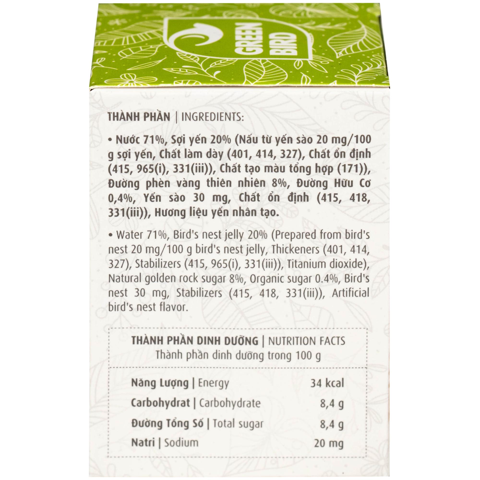 Nước Yến Sào Chưng Đường Phèn Greenbird (hũ 72g)